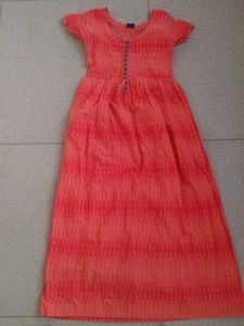 Size XS to M Striped Orange Dress