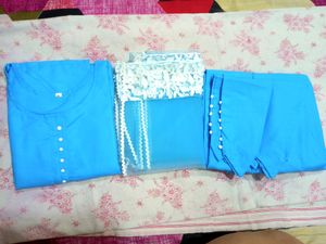 Pure Cotton Kurta Pant Dupatta Set