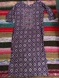Purple Geometric Print Kurti