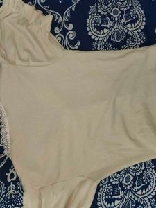 Cream Lace Trimmed Top