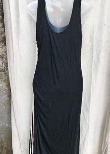Chic Black Ruched Maxi Dress
