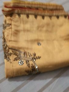 kundan work Saree