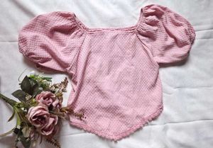 Cute Korean puffed sleeve top