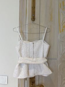Chic White Broderie Anglaise Top