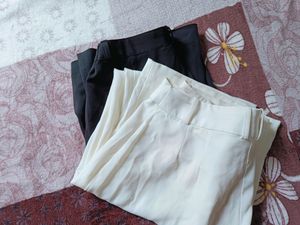 WOMEN WHITE&amp;BLACK TROUSERS