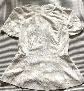 Elegant Textured Short Sleeve Peplum Top