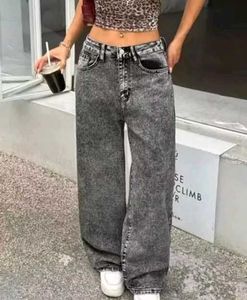 Acid Wash Wide Leg Jeans