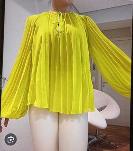 Bright Yellow Sheer Blouse