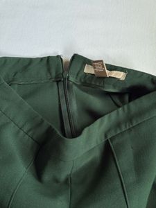 Chic Dark Green A-Line Skirt