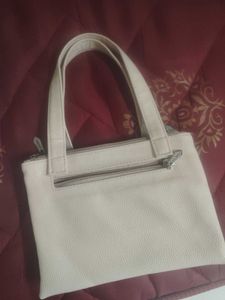 Elegant Cream PU Leather Handbag