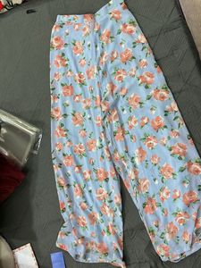 Blue Floral Palazzo Pants
