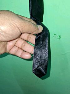 Sleek Black Satin Tie