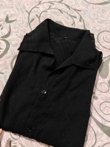 Black Sheer Long Sleeve Shirt