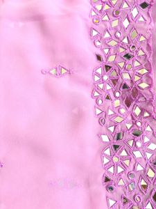 Embellished Lavender Saree with Mirror Work