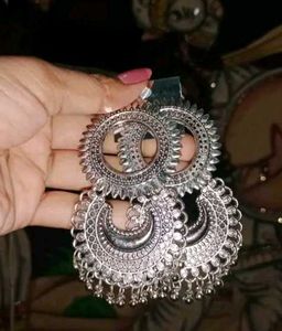 Combo pack of 4 oxidised Jhumkhas