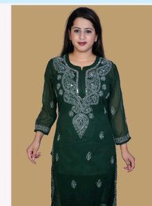 Elegant Green Chikankari Kurta