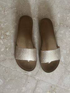 Stylish Golden Flat Sandals size  5