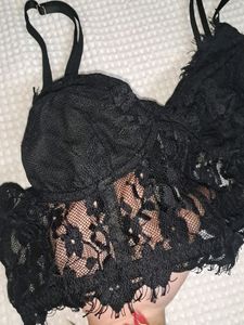 Coquette Black Corset Lace Cami Top/ Bralette