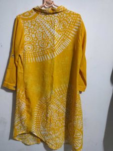 Yellow Printed Kurta
