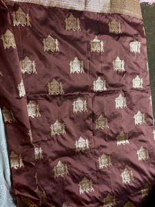 Mauve designer Banarasi silk saree with blouse