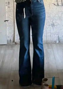 Flared Blue Denim Jeans