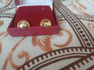 Gold Tone Stud Earrings with Stones