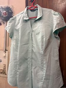 Light Green Collared Button-Up Shirt