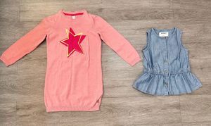 Sweater dress & Sleeveless denim peplum top