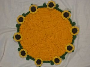 Handmade Crochet Sunflower Doily
