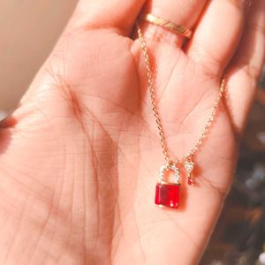 Lock & Key Pendant Necklace