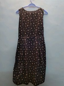 Navy Star Print Fit and Flare Dress