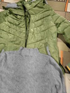 Green Padded Jacket with winter top free