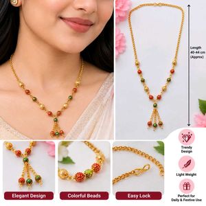 Gold Tone Beaded Necklace