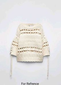 ZARA Open Knit Sweater – Size S – Ecru