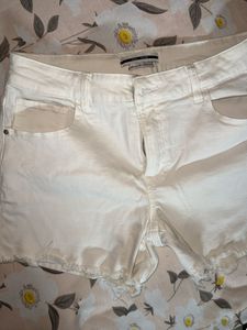 White Denim Shorts