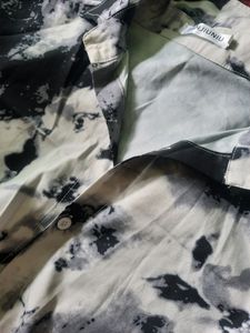 Unisex Tie Dye Oversized Shirt Black, White N G