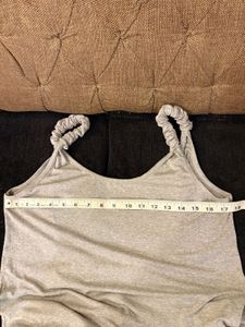 Scrunchie Strap Gray Maxi Dress