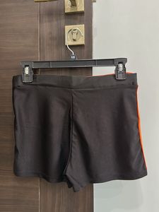 Women's Black &amp; Orange Sports Shorts