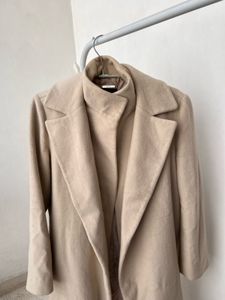 Elegant Beige Wool Blend Coat