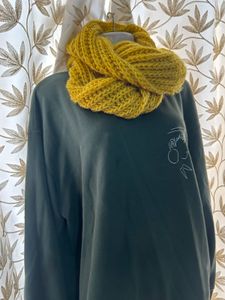 Mustard Yellow Knit Infinity Scarf