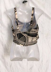435. Stylish Abstract Print Crop Top