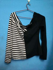 Urgent sell✅ Stylish Striped &amp; Black Top