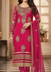 Beautiful Rose Pink Floral Kurti