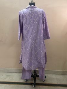 Lavender Chikankari Kurta Set