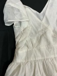 fairy core White Mini Dress( not transparent, read