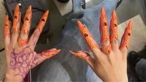3D printed Gothic Heart Fingernail Rings