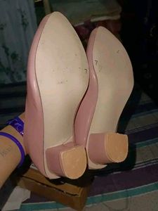 Chic Nude Block Heel Pumps