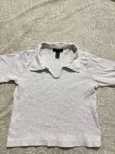 Forever 18 Ribbed Collared Crop Top – Light Grey |