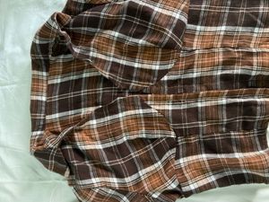 Brown Plaid Button-Up Shirt