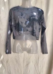 15254. Tie-Dye Mesh Long Sleeve Top